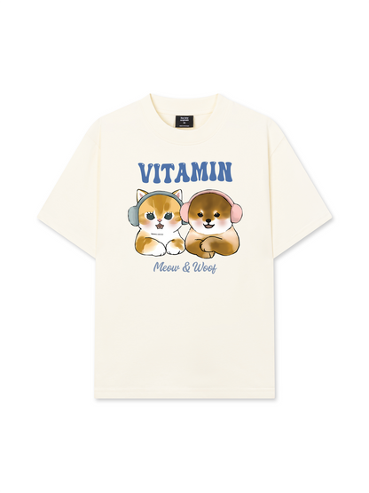 Áo Thun Relaxed Fit Vitamin Meow And Woof