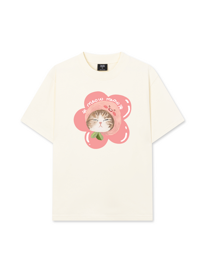 Áo Thun Relaxed Fit Flower Cat