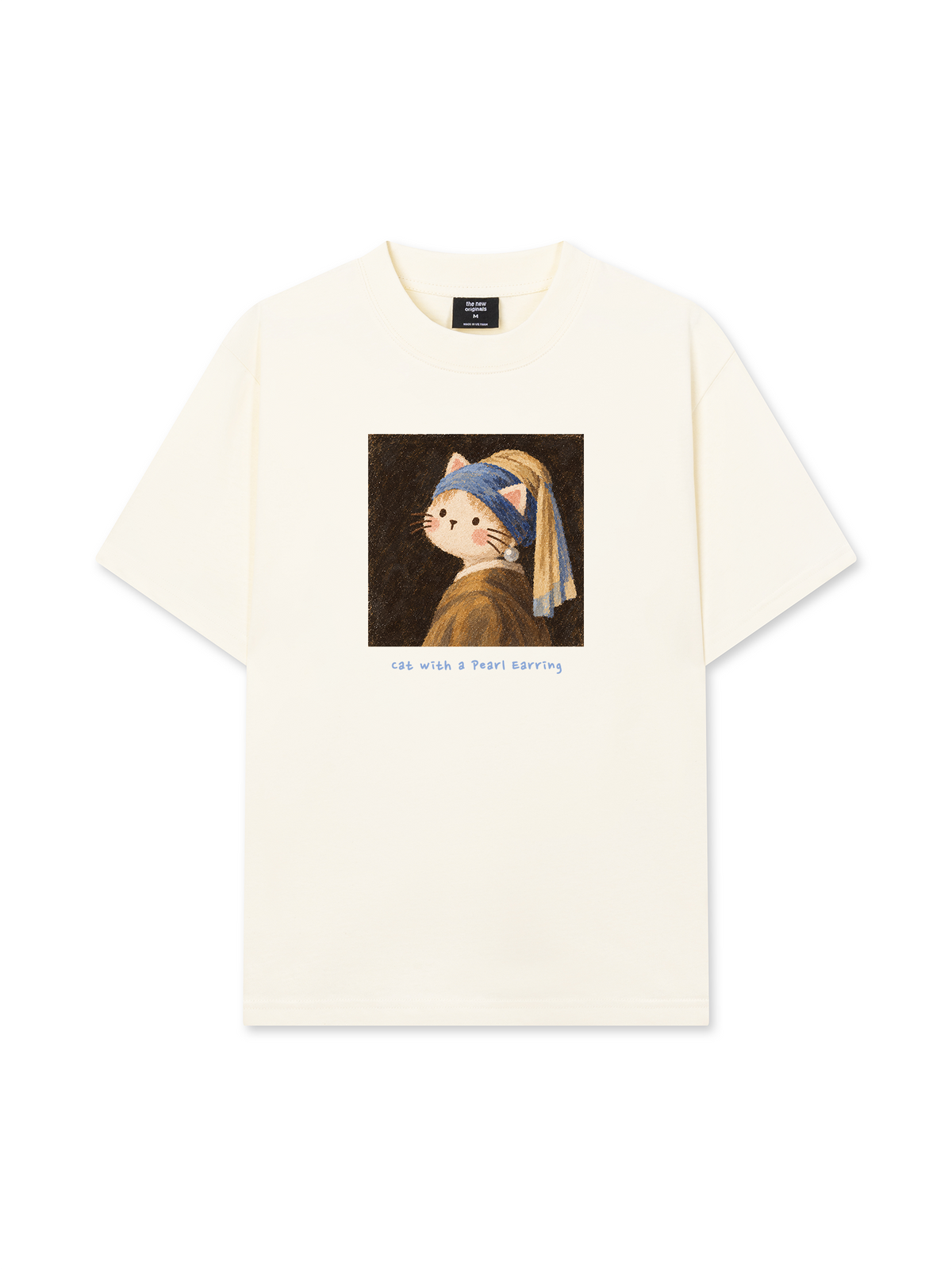 Áo Thun Relaxed Fit Cat with a Pearl Earring