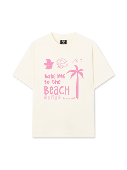 Áo Thun Relaxed Fit Take Me To The Beach Pink