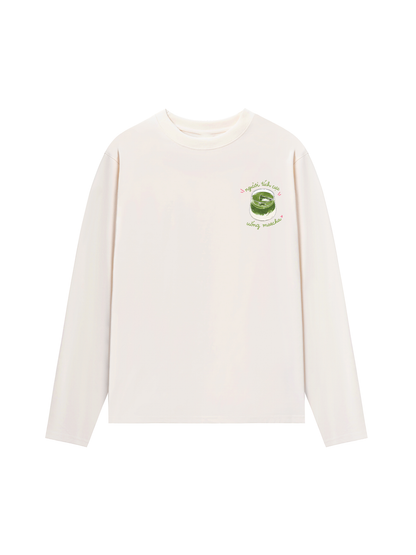 Áo Thun Dài Tay Người Tích Cực Uống Matcha