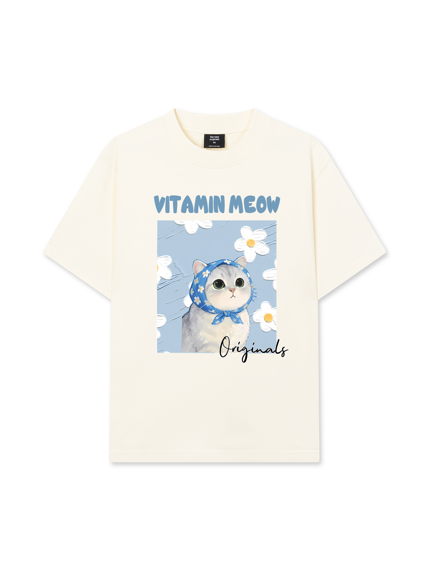 Áo Thun Relaxed Fit Flower With Meow
