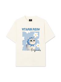 Áo Thun Relaxed Fit Flower With Meow