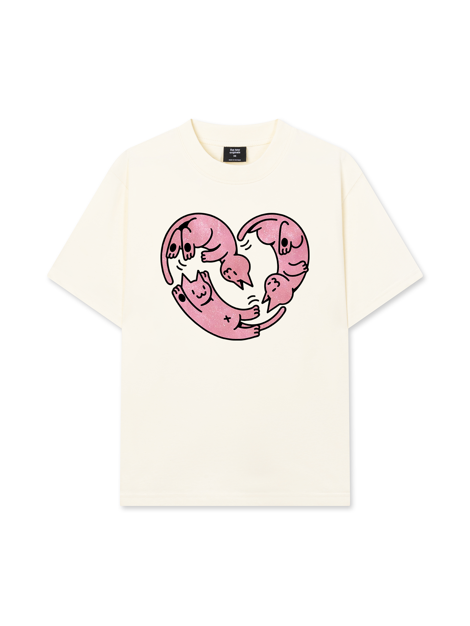 Áo Thun Relaxed Fit Meow Meow Heart