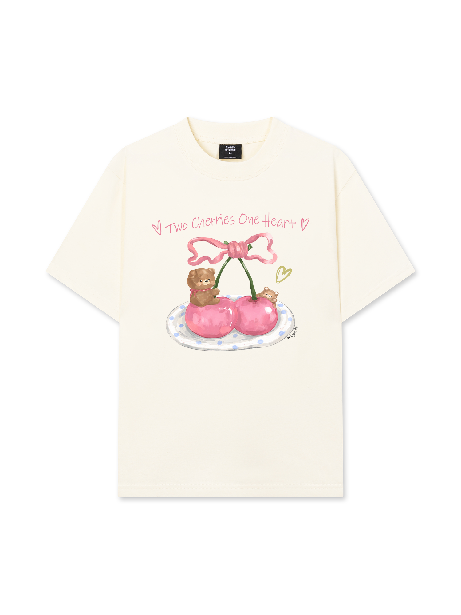 Áo Thun Relaxed Fit Daily Cuties Two Cherries One Heart