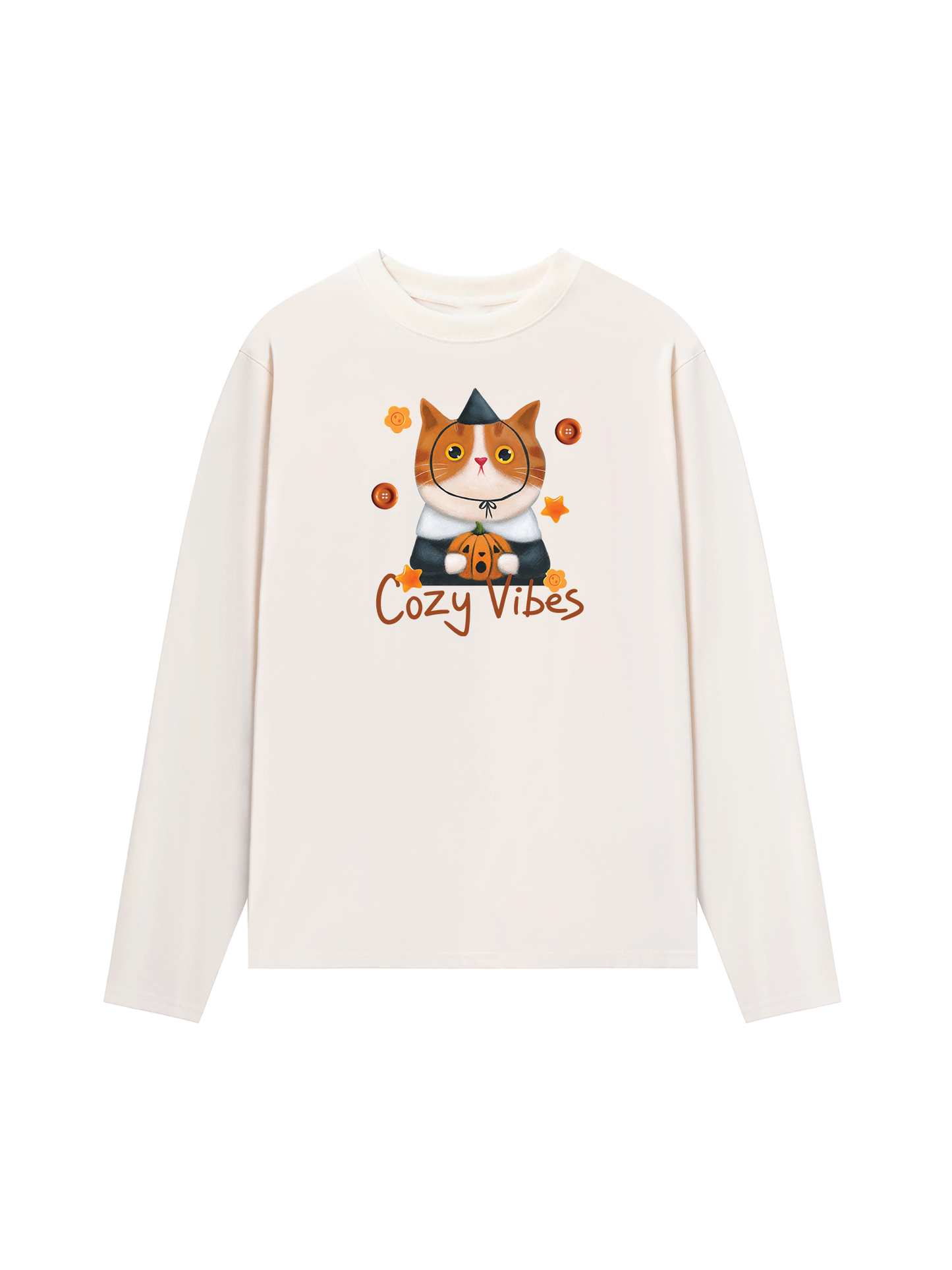 Áo Thun Dài Tay Cozy Vibes Cat