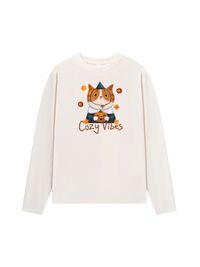Áo Thun Dài Tay Cozy Vibes Cat