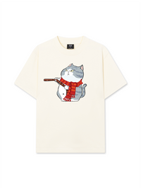 Áo Thun Relaxed Fit Funny Couple Cat