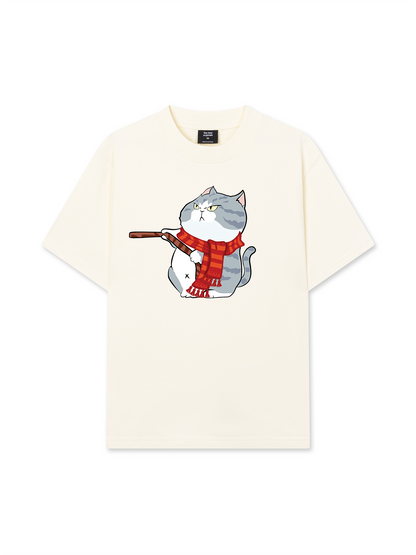 Áo Thun Relaxed Fit Funny Couple Cat