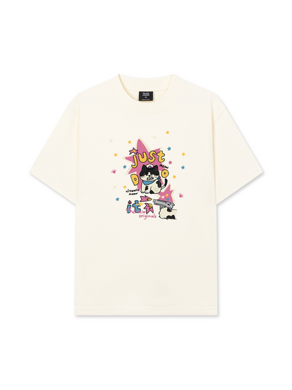 Áo Thun Relaxed Fit Cute Just Meow