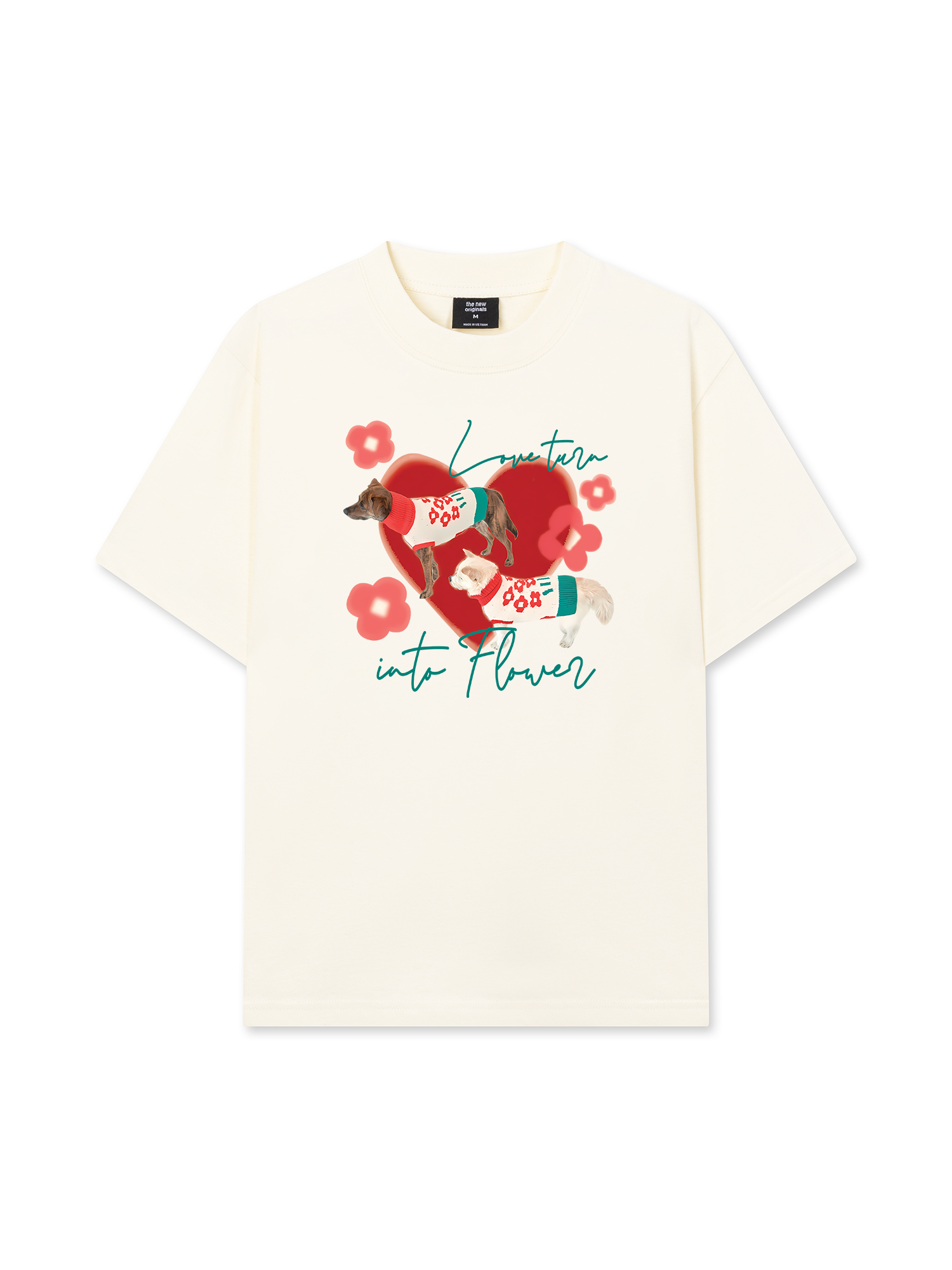 Áo Thun Relaxed Fit Animal Mood Love Turr Into Flower