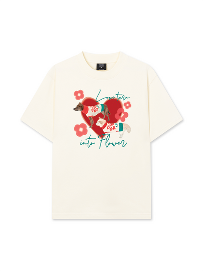 Áo Thun Relaxed Fit Animal Mood Love Turr Into Flower