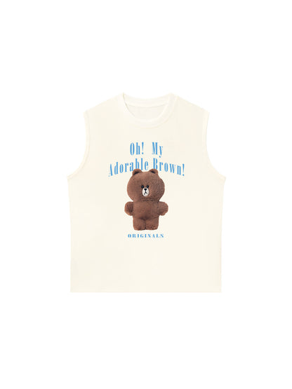 Áo Ba Lỗ Relaxed Fit Teddy Land Oh My Brown
