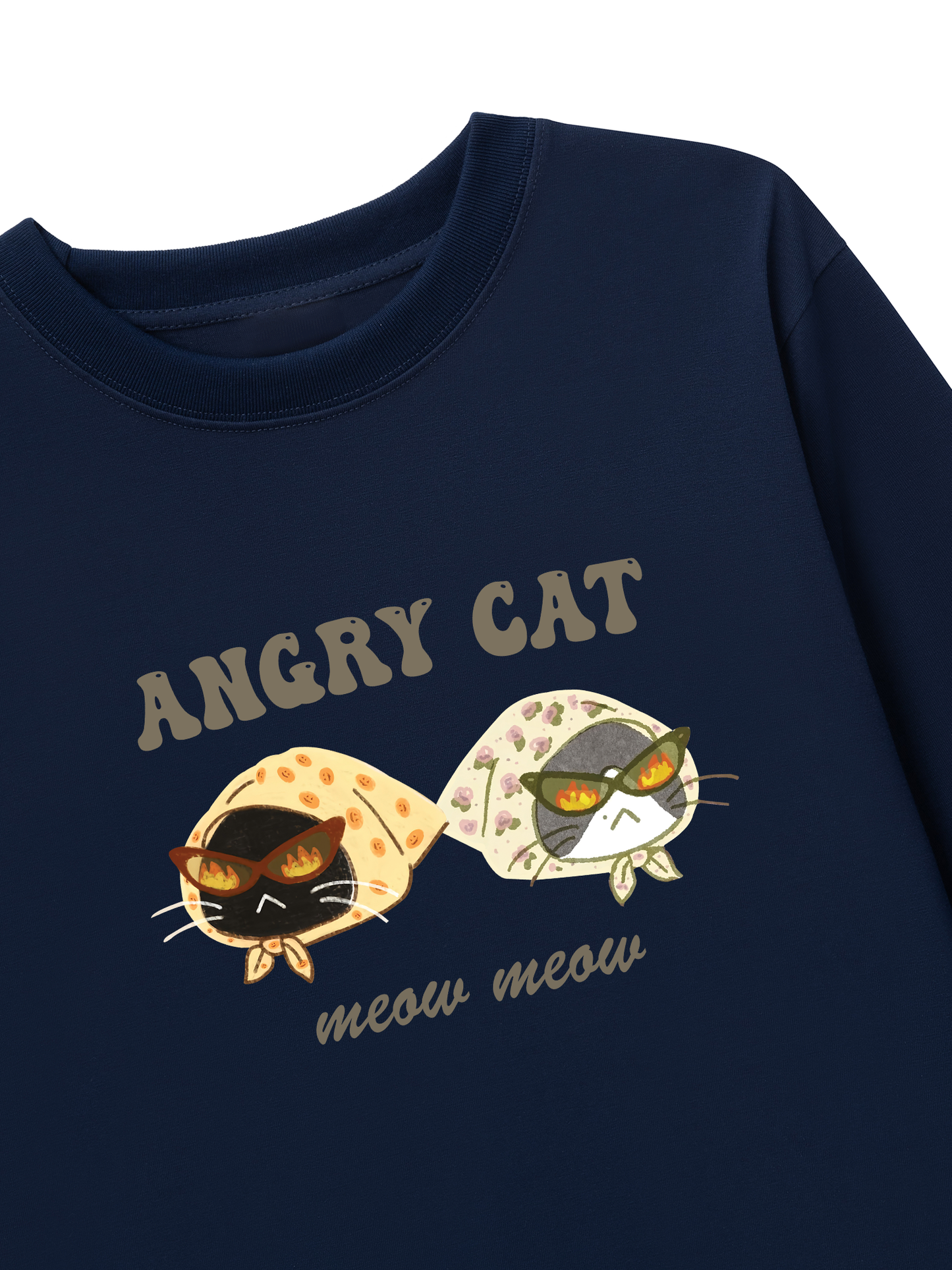 Áo Thun Dài Tay Angry Cat