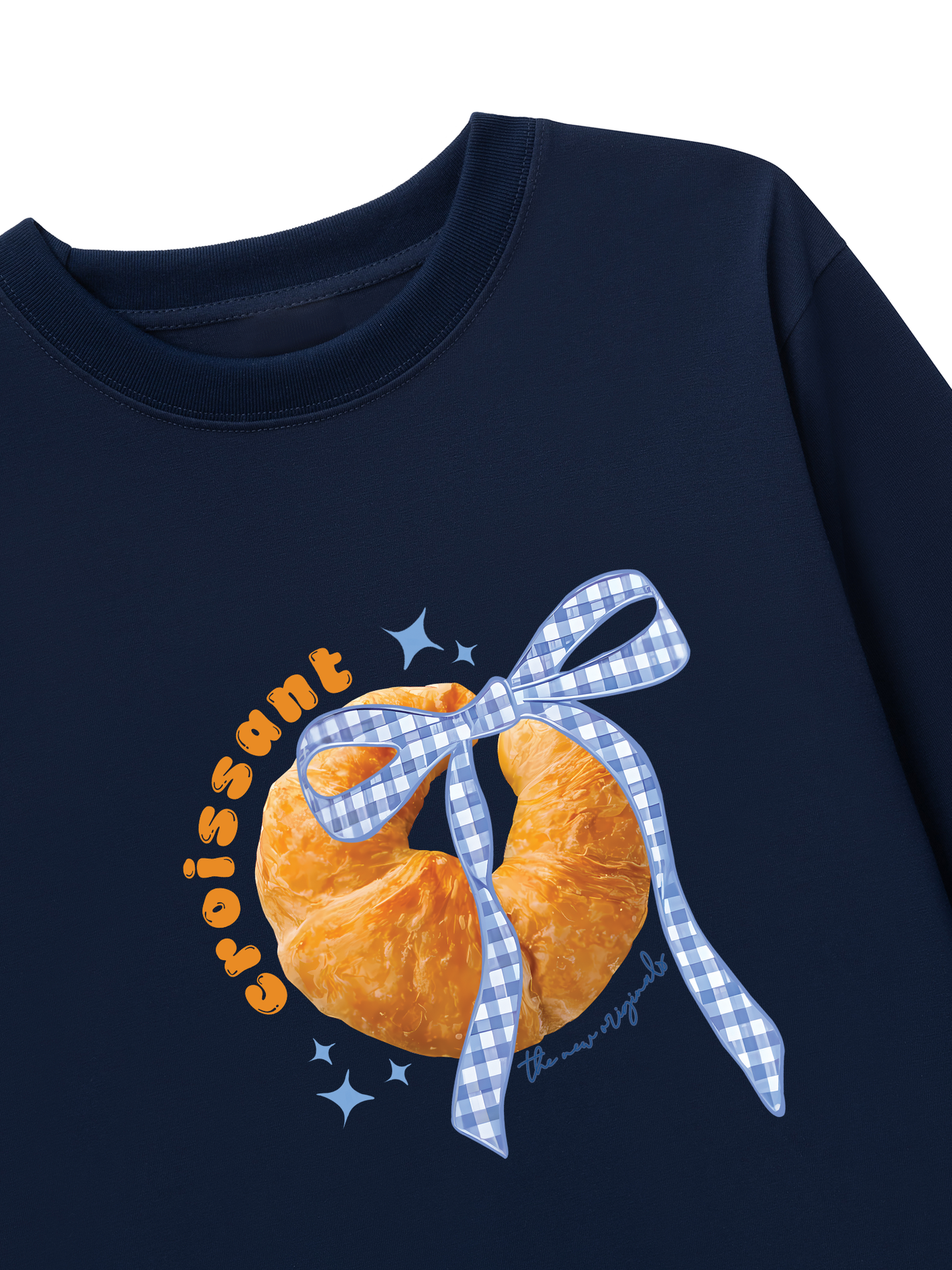 Áo Thun Dài Tay Sweet Pastry BLue Plaid Bow