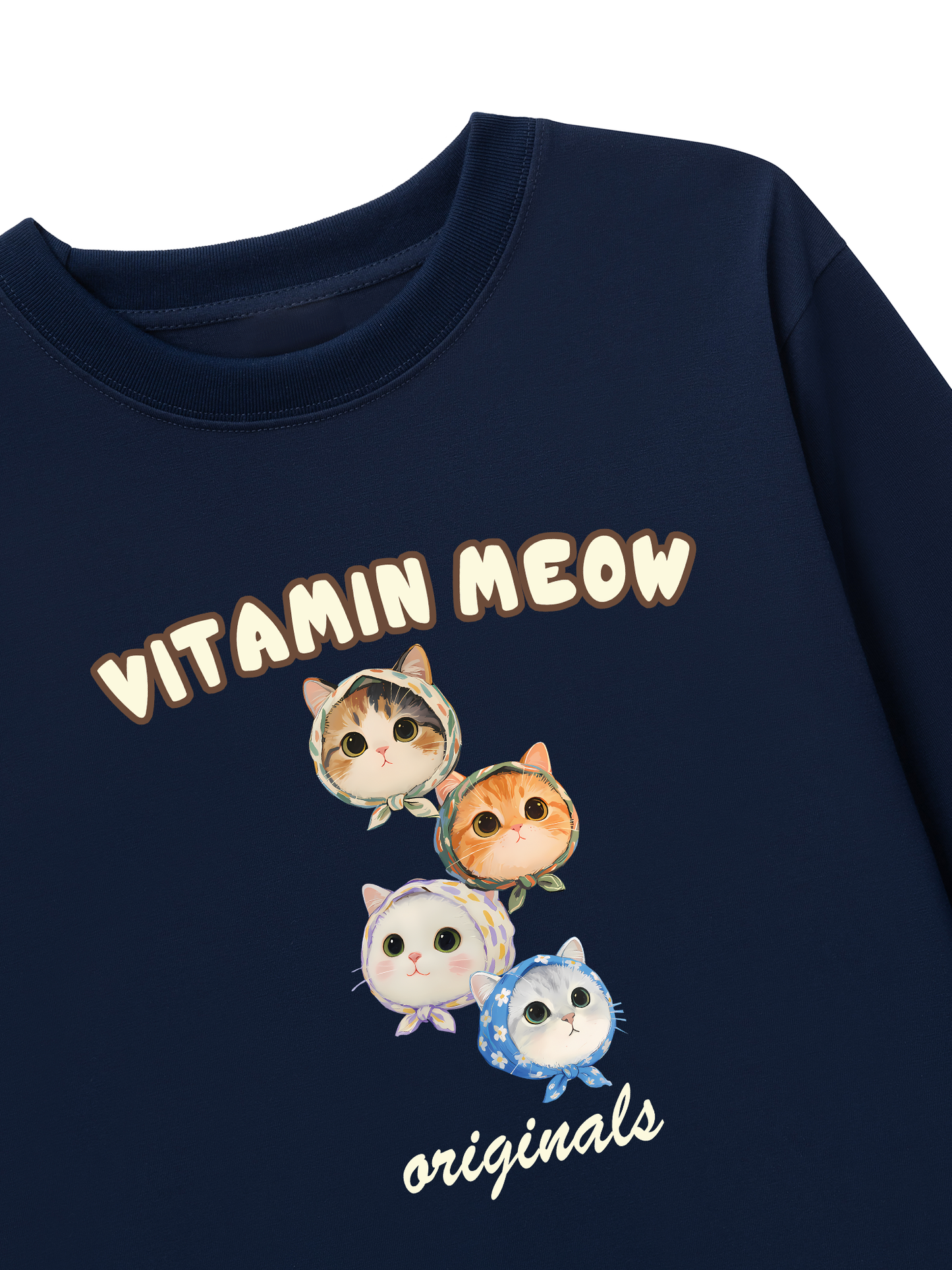 Áo Thun Dài Tay Four Cat Vitamin Meow