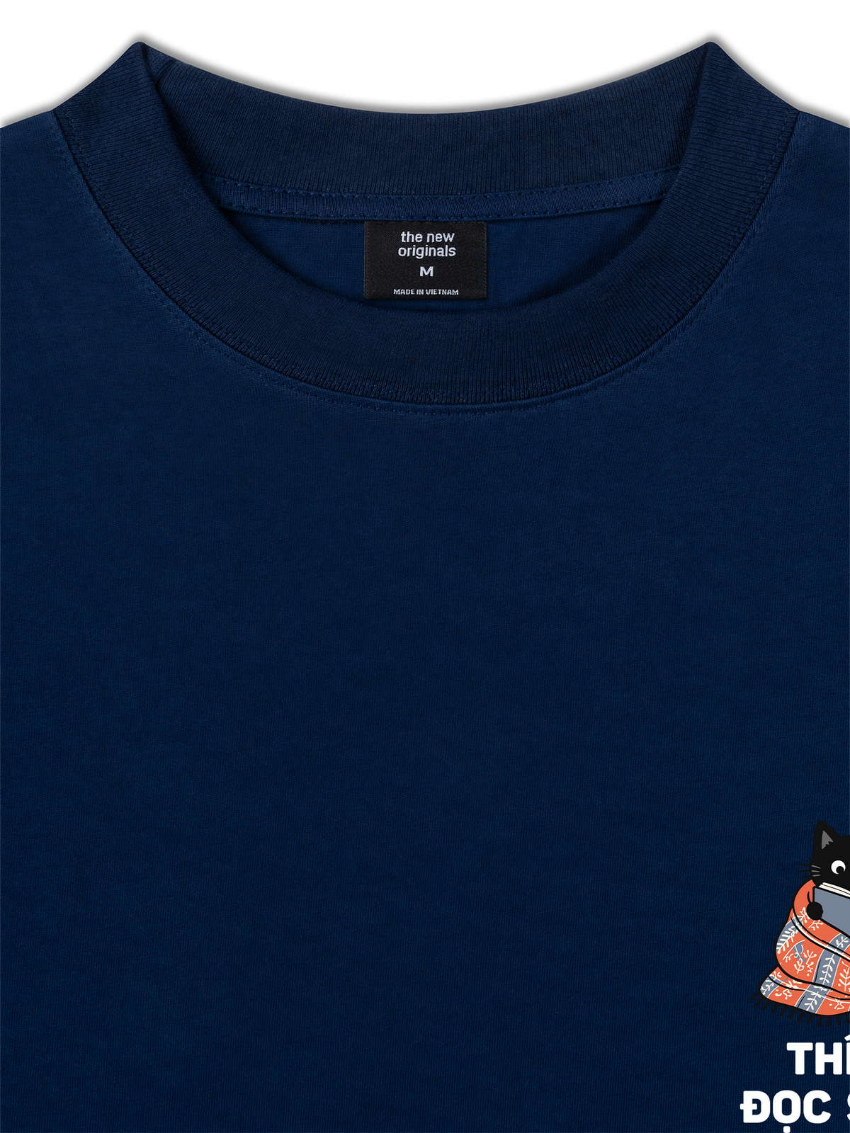 Áo Thun Relaxed Fit Thích Đọc Sách-Mèo Đen