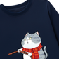 Áo Thun Dài Tay Funny Couple Xmas Cat