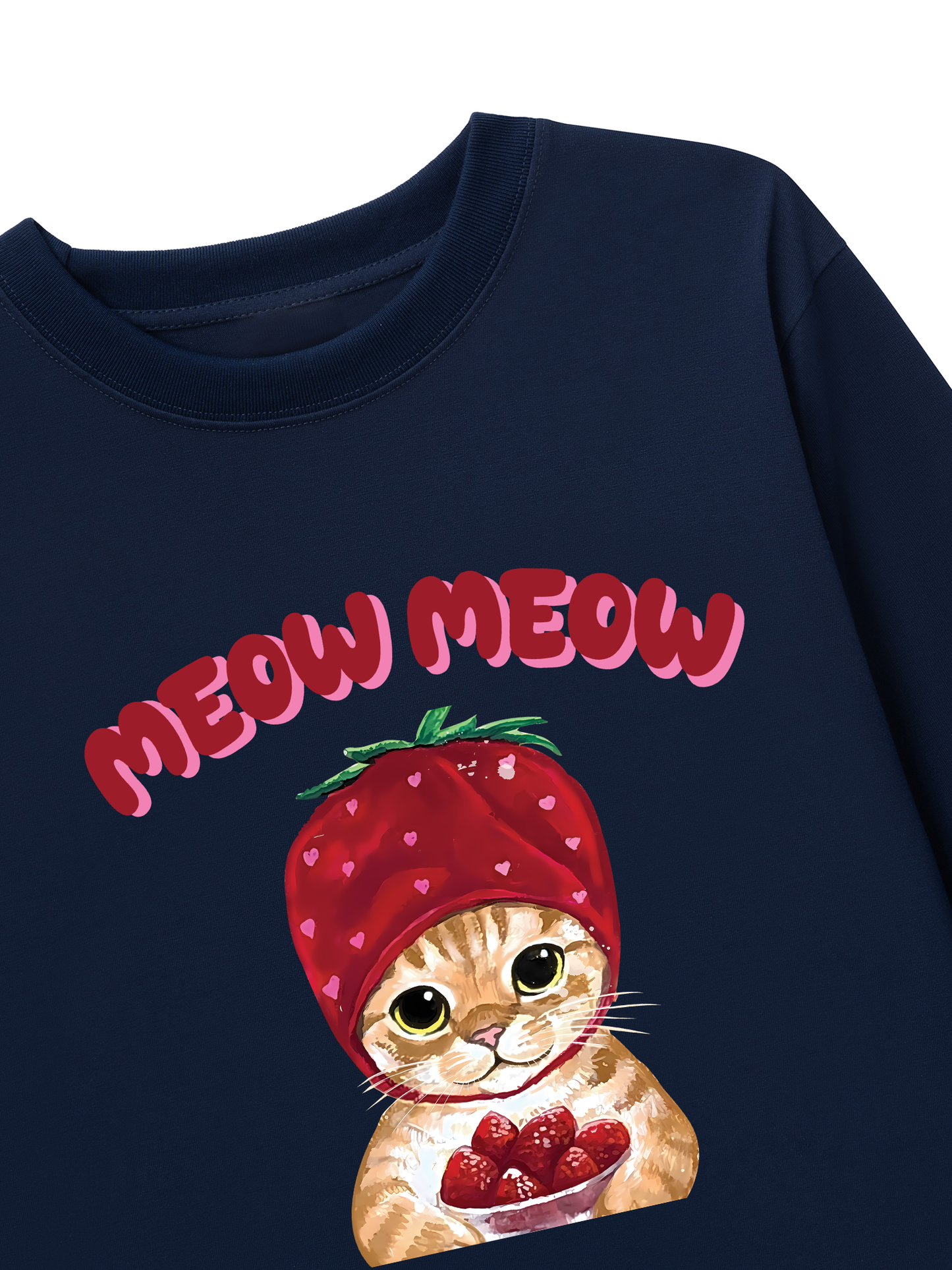 Áo Thun Dài Tay Meow Meow Strawberry