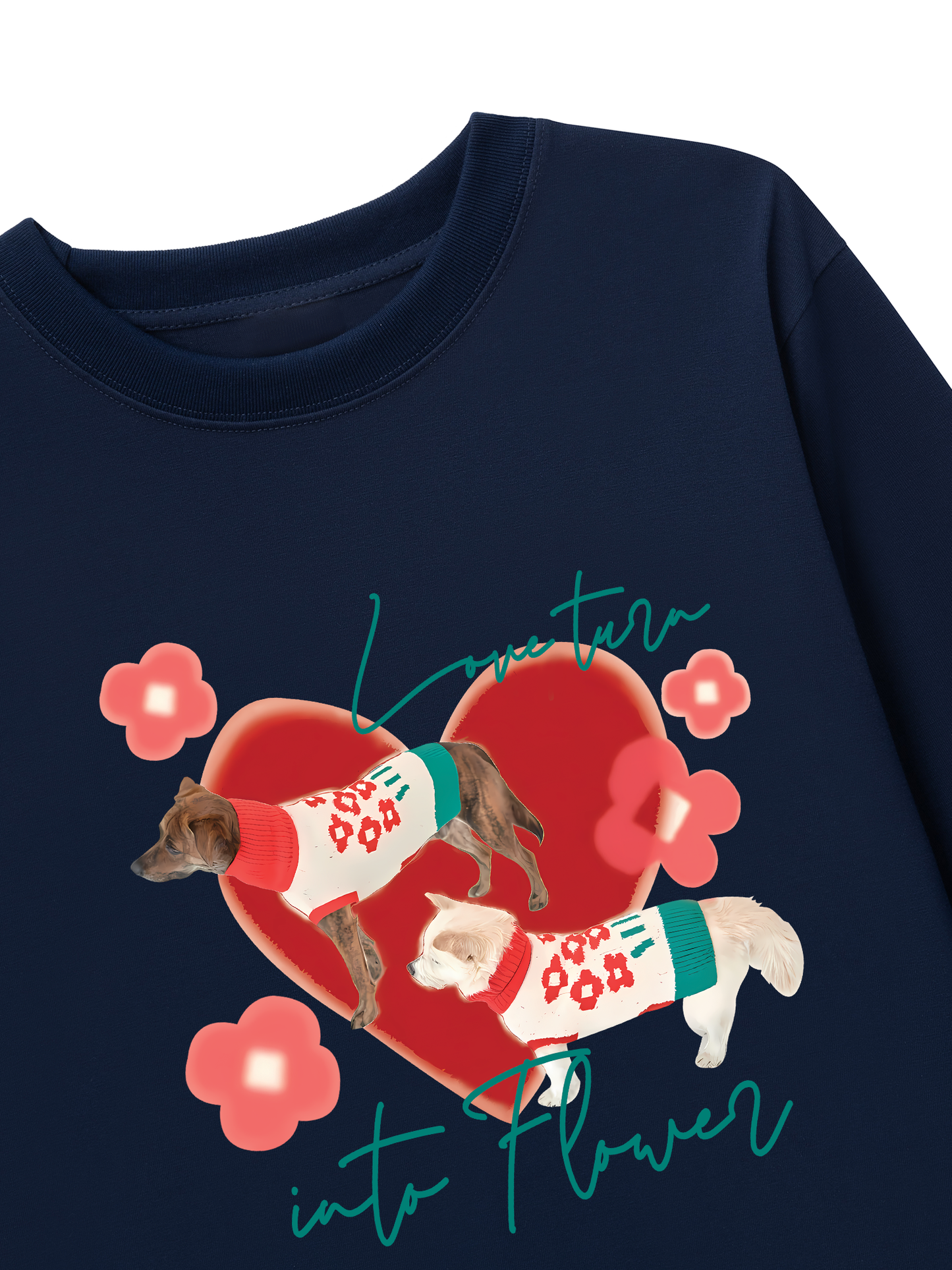 Áo Thun Dài Tay Animal Mood Love Turr Into Flower
