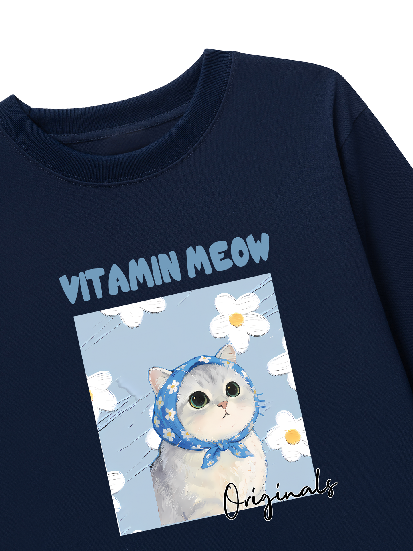 Áo Thun Dài Tay Flower With Meow