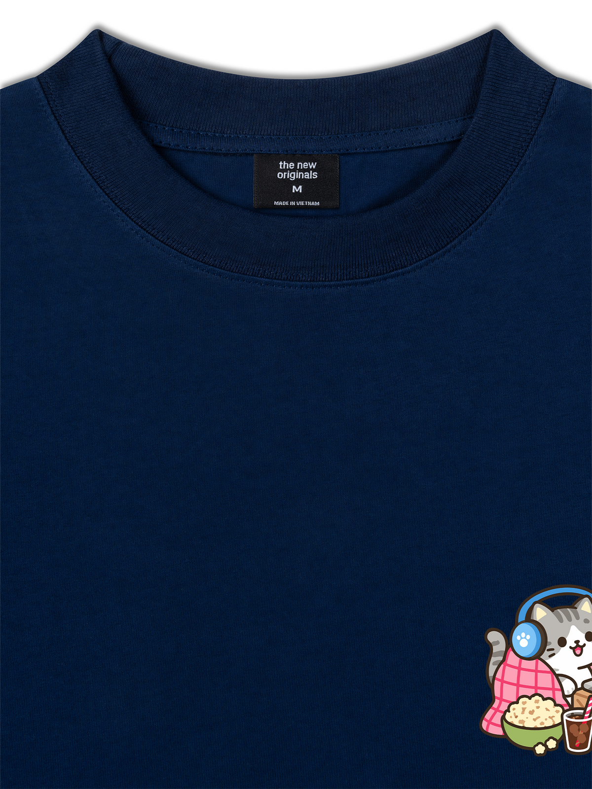Áo Thun Relaxed Fit Thích Cày Phim-Mèo Xám Sọc
