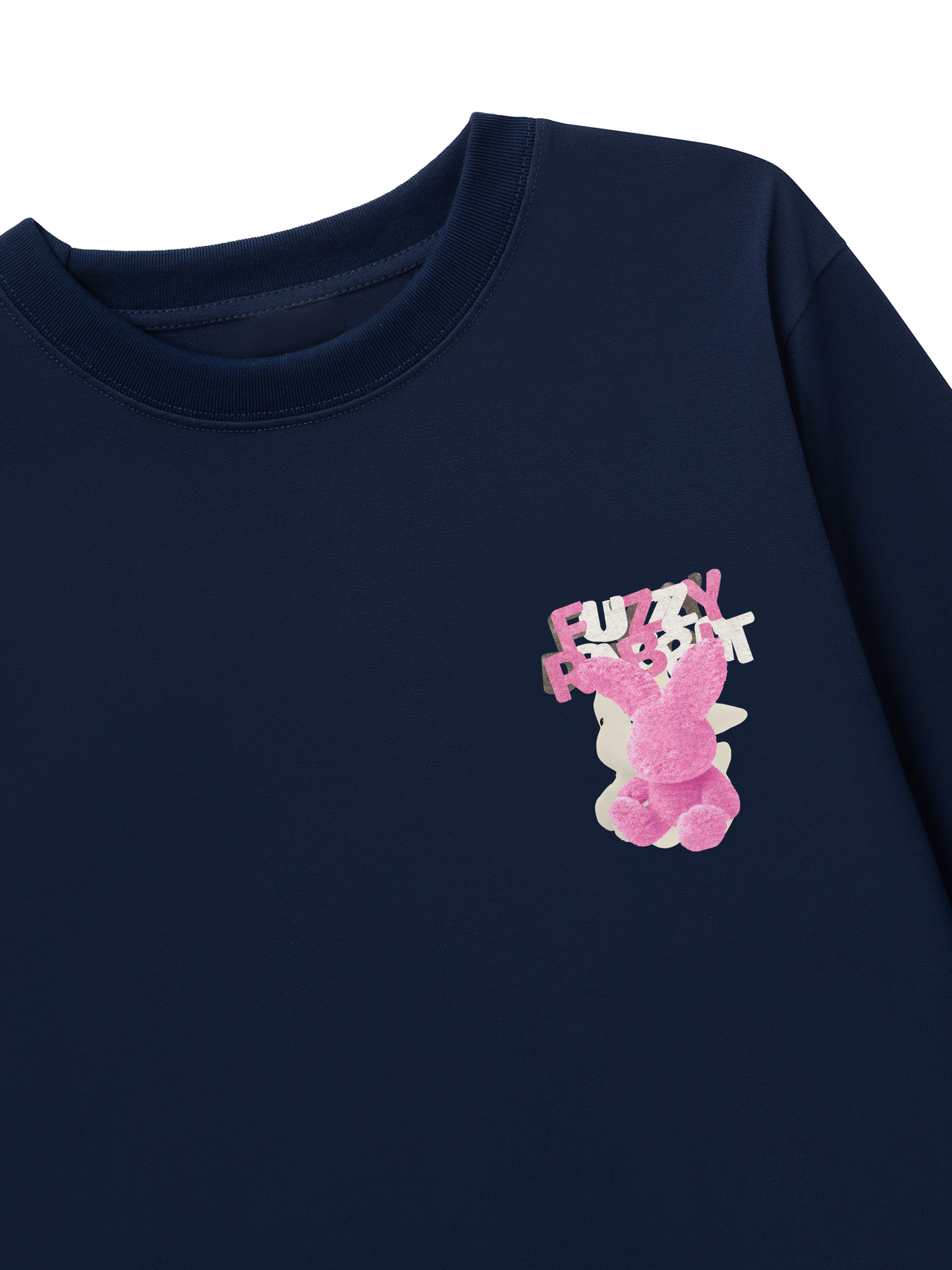 Áo Thun Dài Tay Pink Fuzzy Font Rabbit