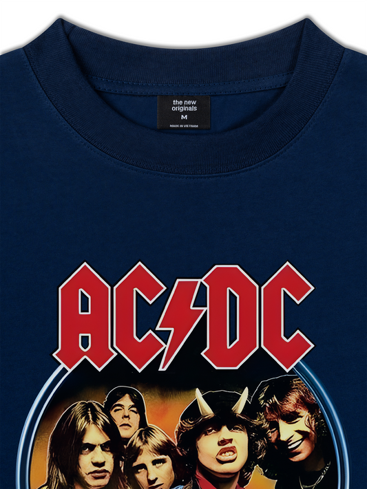 Áo Thun Relaxed Fit AC DC High Way To Hell Flame