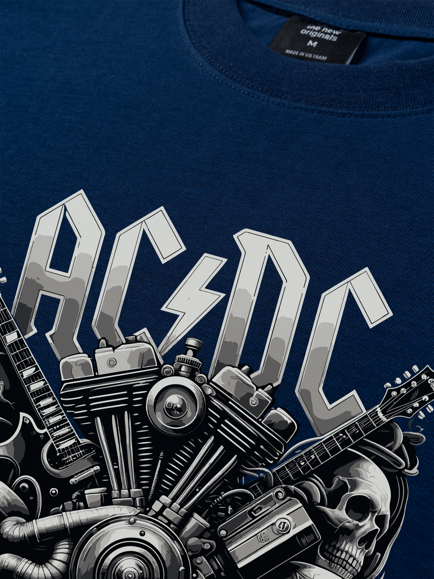 Áo Thun Relaxed Fit Music Rock AC DC Harley Daviidson