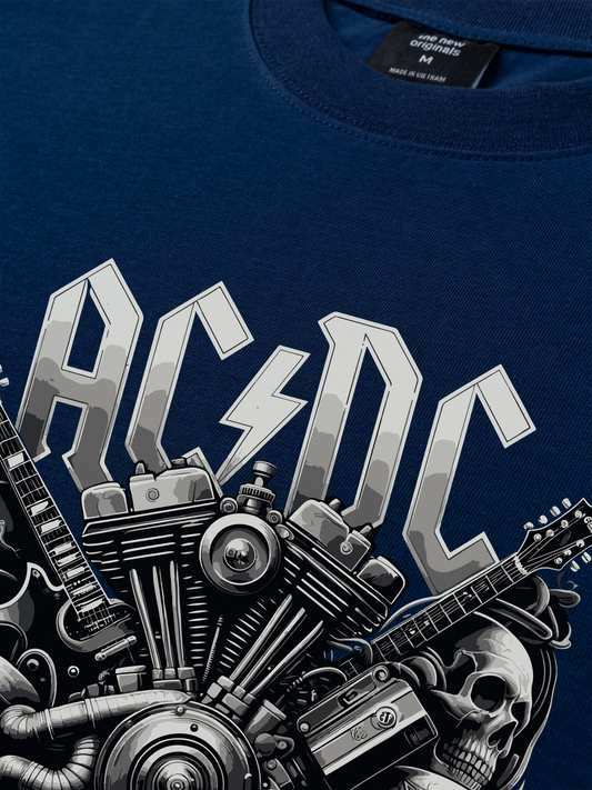 Áo Thun Relaxed Fit Music Rock AC DC Harley Daviidson