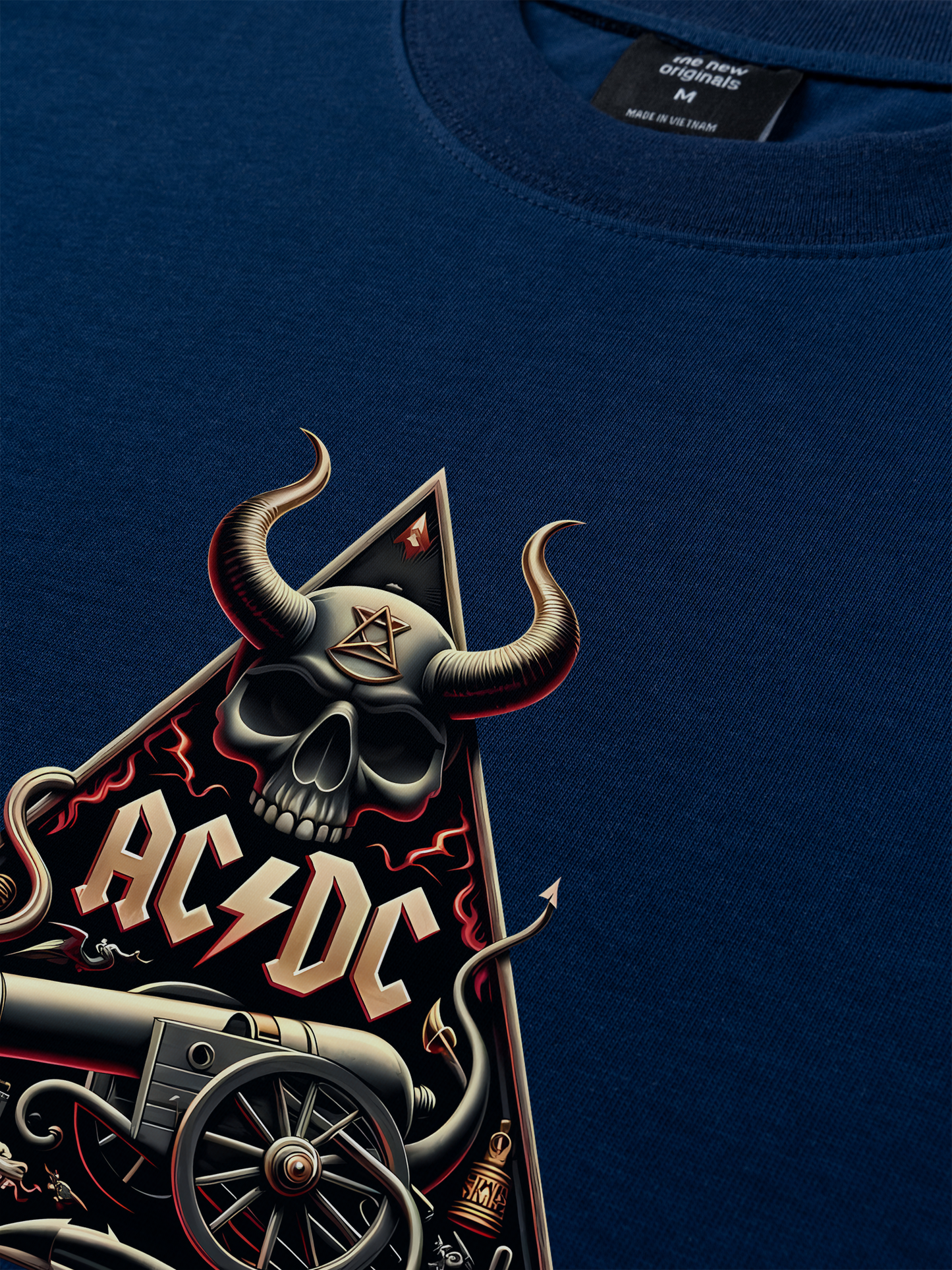 Áo Thun Relaxed Fit AC DC Logo Skull Cannon
