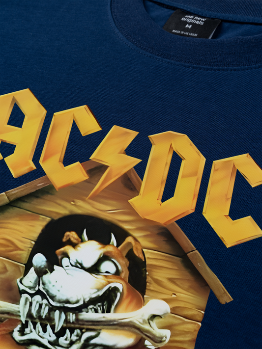 Áo Thun Relaxed Fit Music Rock AC DC Given The Dog A Bone