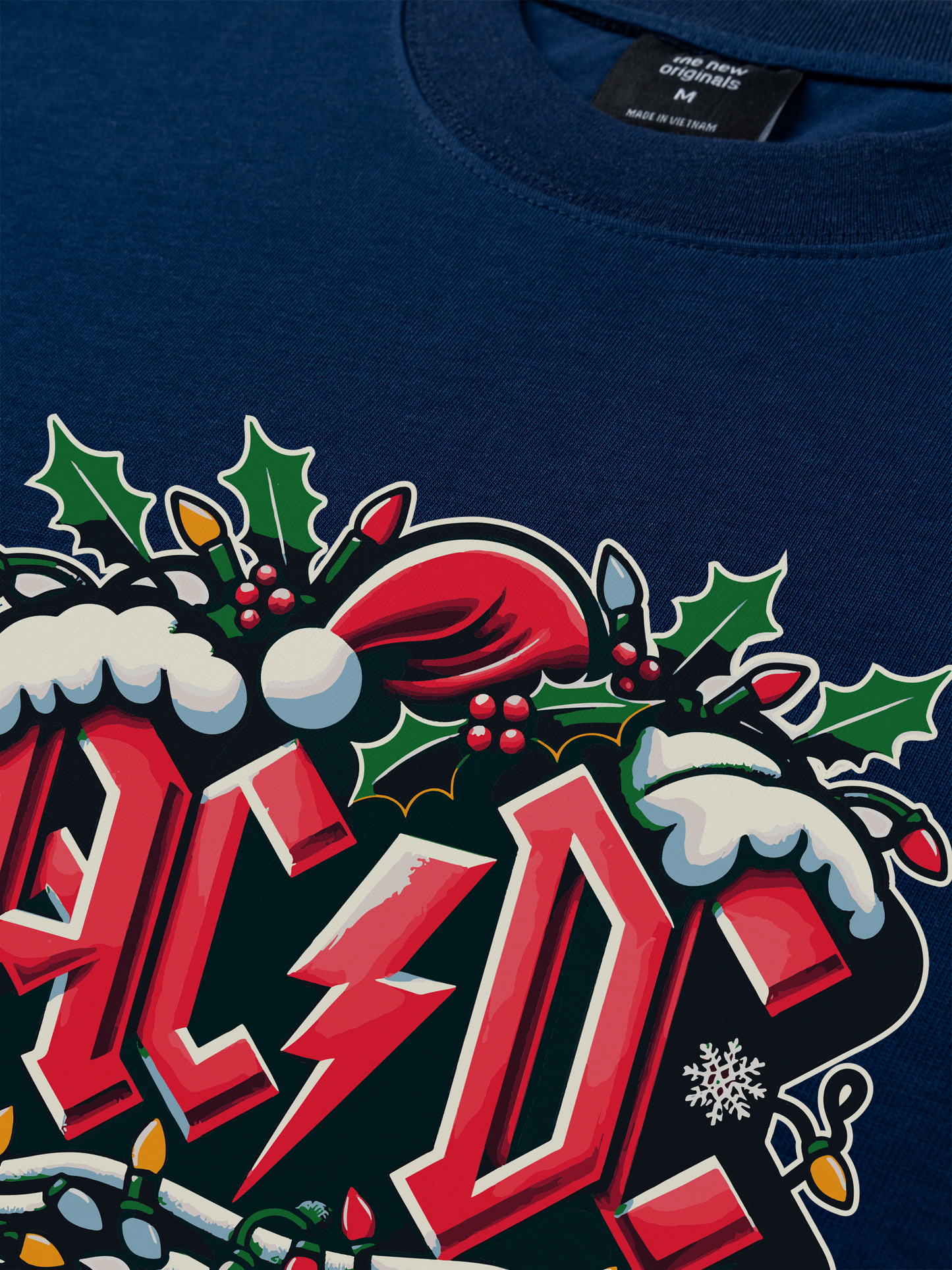 Áo Thun Relaxed Fit Music Rock AC DC Christmas Sign