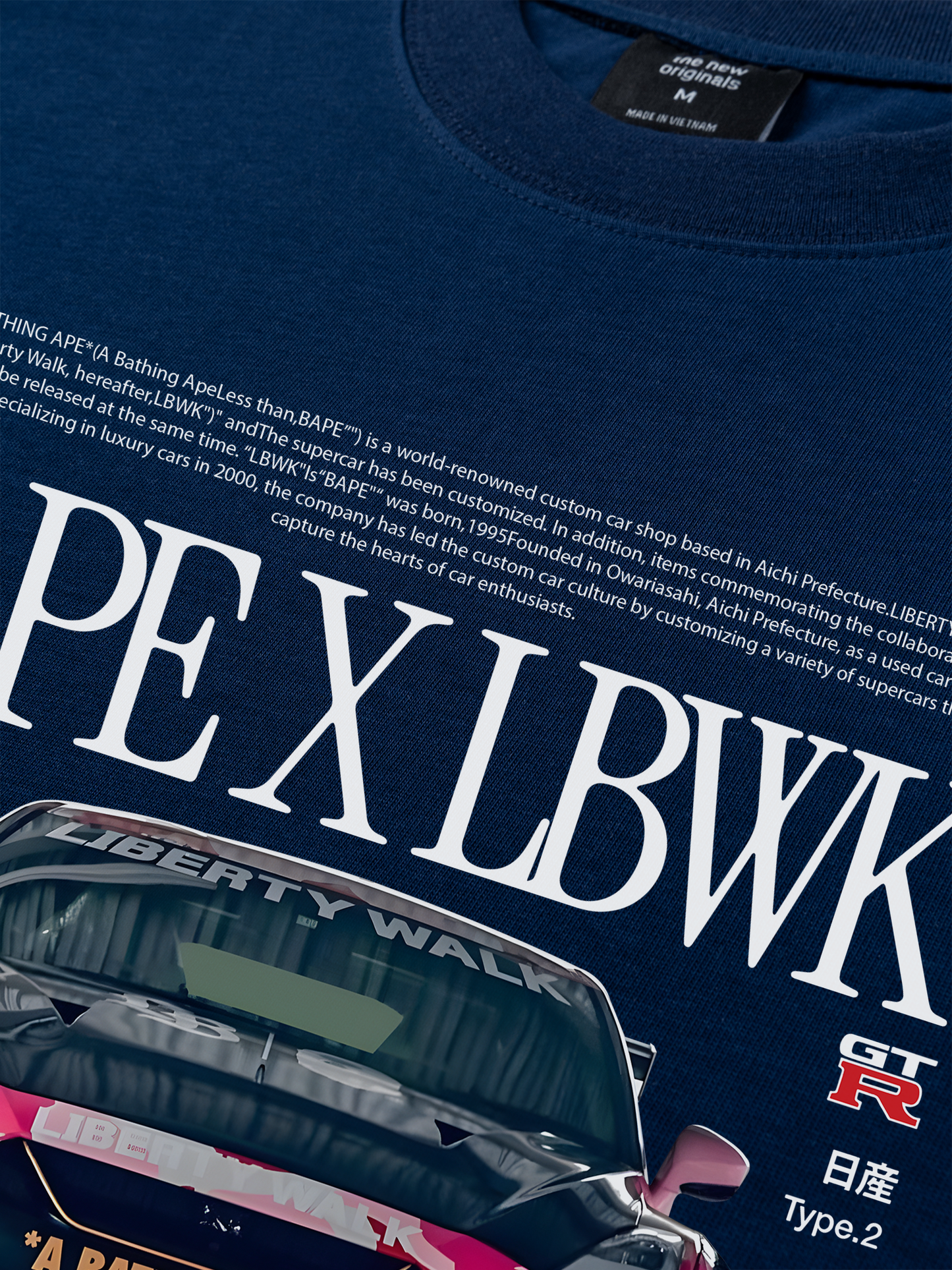 Áo Thun Relaxed Fit Car Bape X LBWK GT-R R35