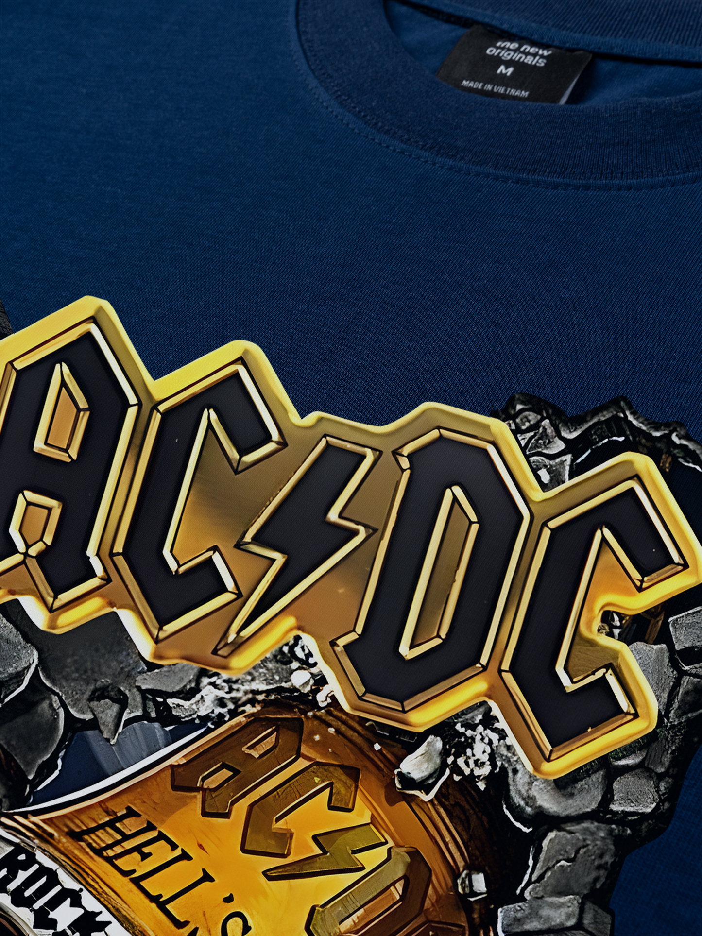 Áo Thun Relaxed Fit Music Rock AC DC Hell's Bell Rock Or Bust