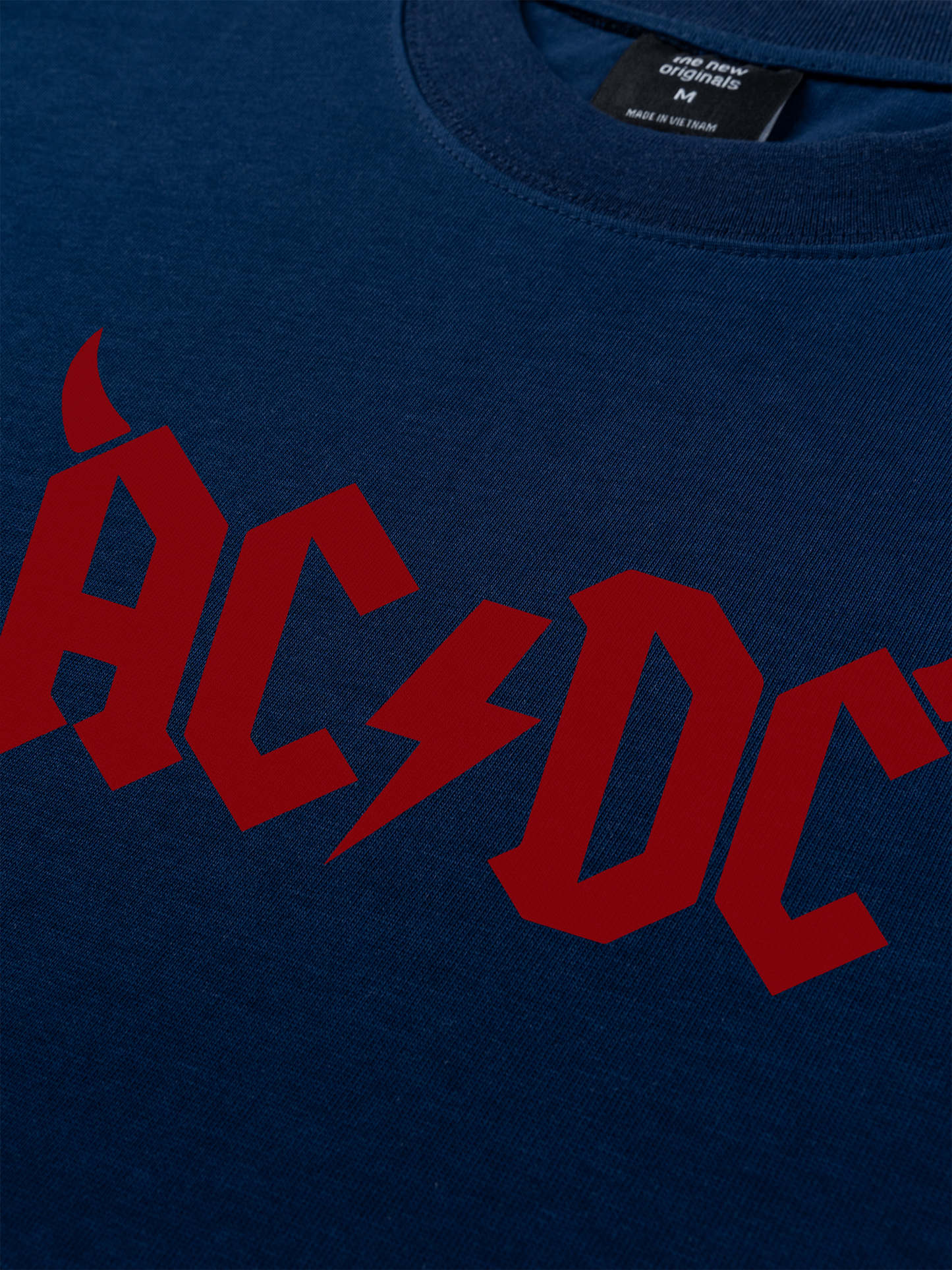 Áo Thun Relaxed Fit Music Rock AC DC Hell Logo Basic