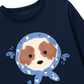 Áo Thun Dài Tay Cute Blue Puppy