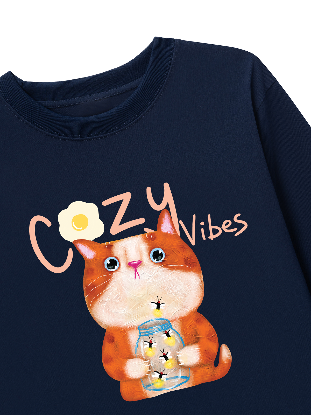 Áo Thun Dài Tay Cozzy Vibes Cat Egg