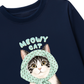 Áo Thun Dài Tay Meowy Cat Blue Tiffany Dots