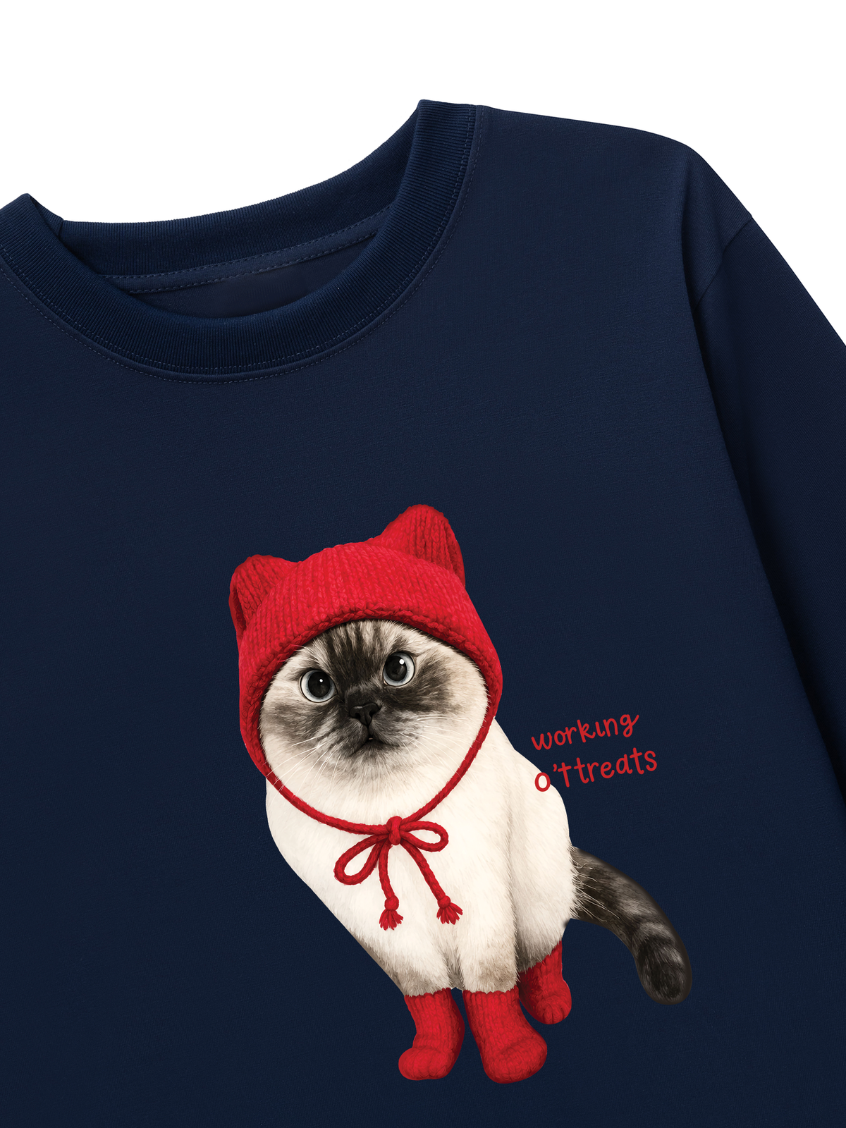 Áo Thun Dài Tay Working O'ttreats Red Meow