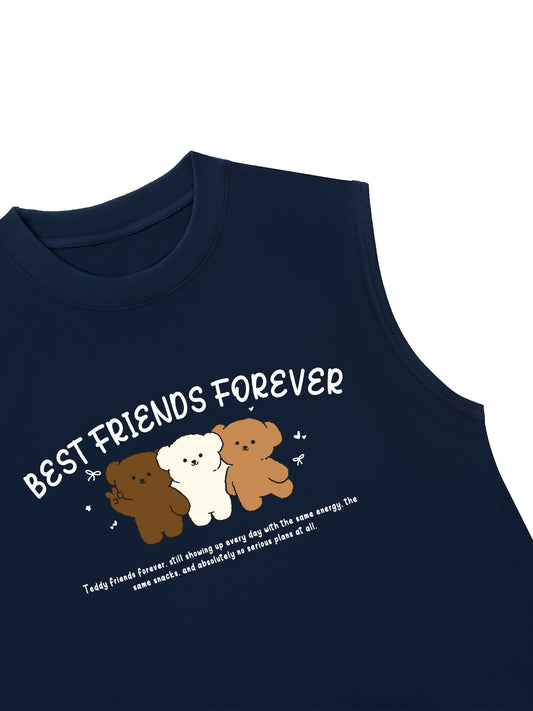 Áo Ba Lỗ Relaxed Fit Teddy Land Best Friends Forever