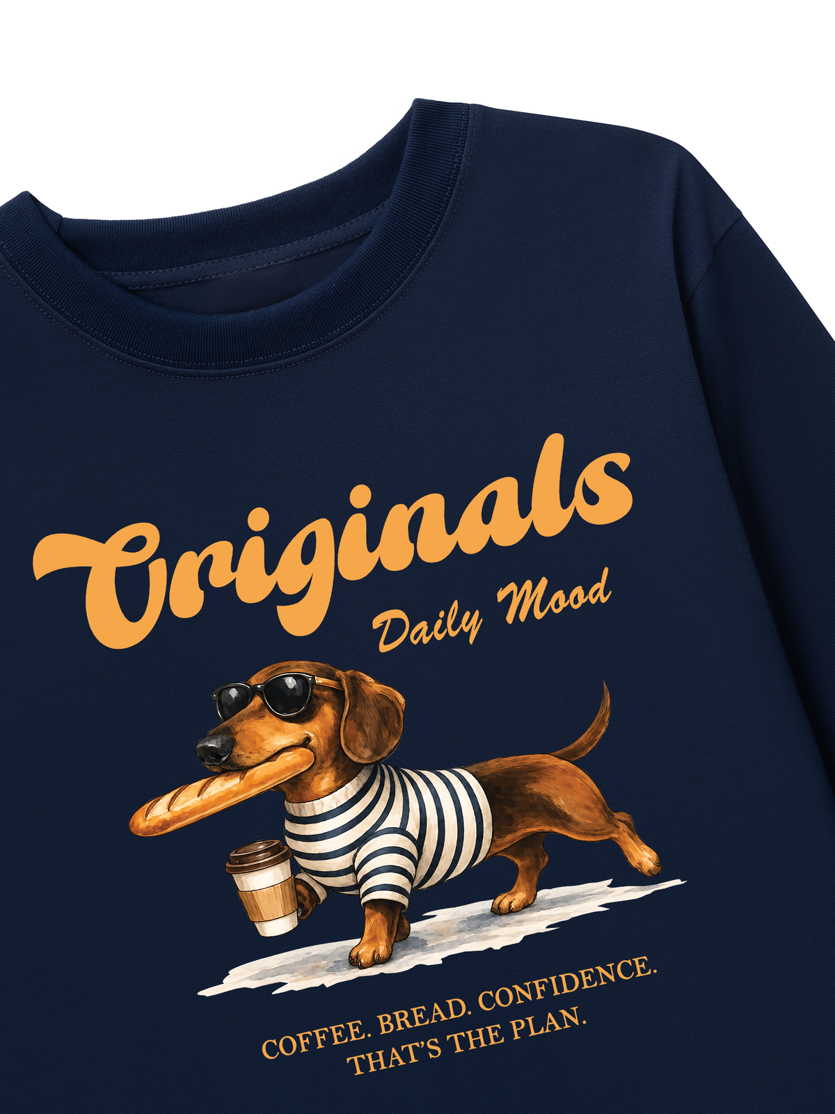Áo Thun Dài Tay  Daily Mood Coffee Dachshund