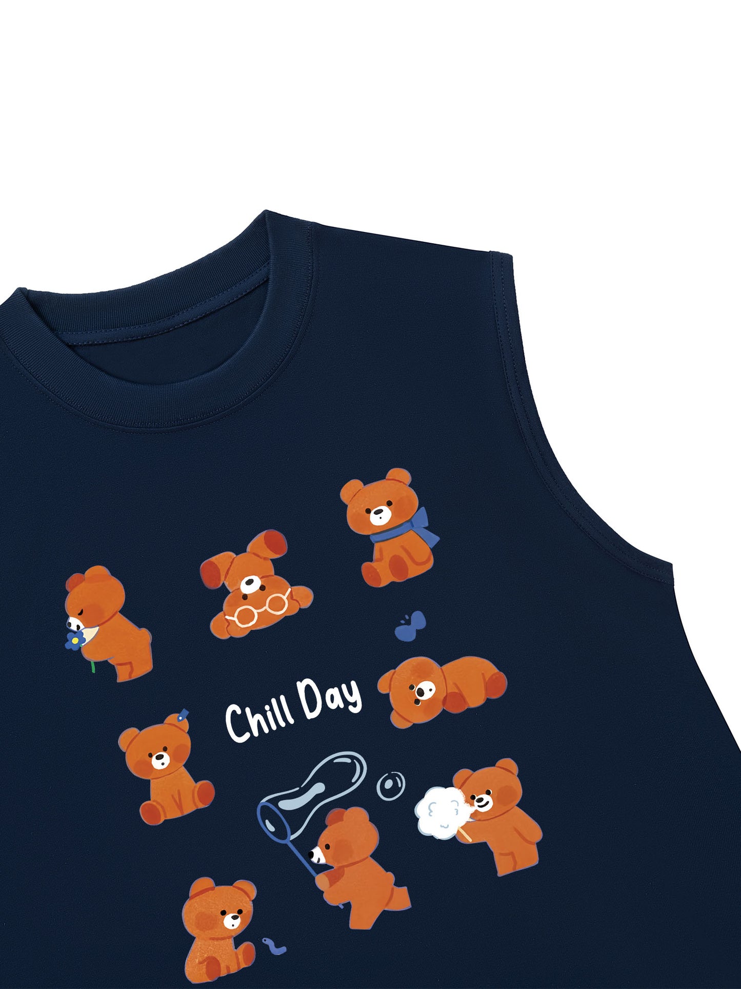 Áo Ba Lỗ Relaxed Fit Teddy Land Teddy Chill Day