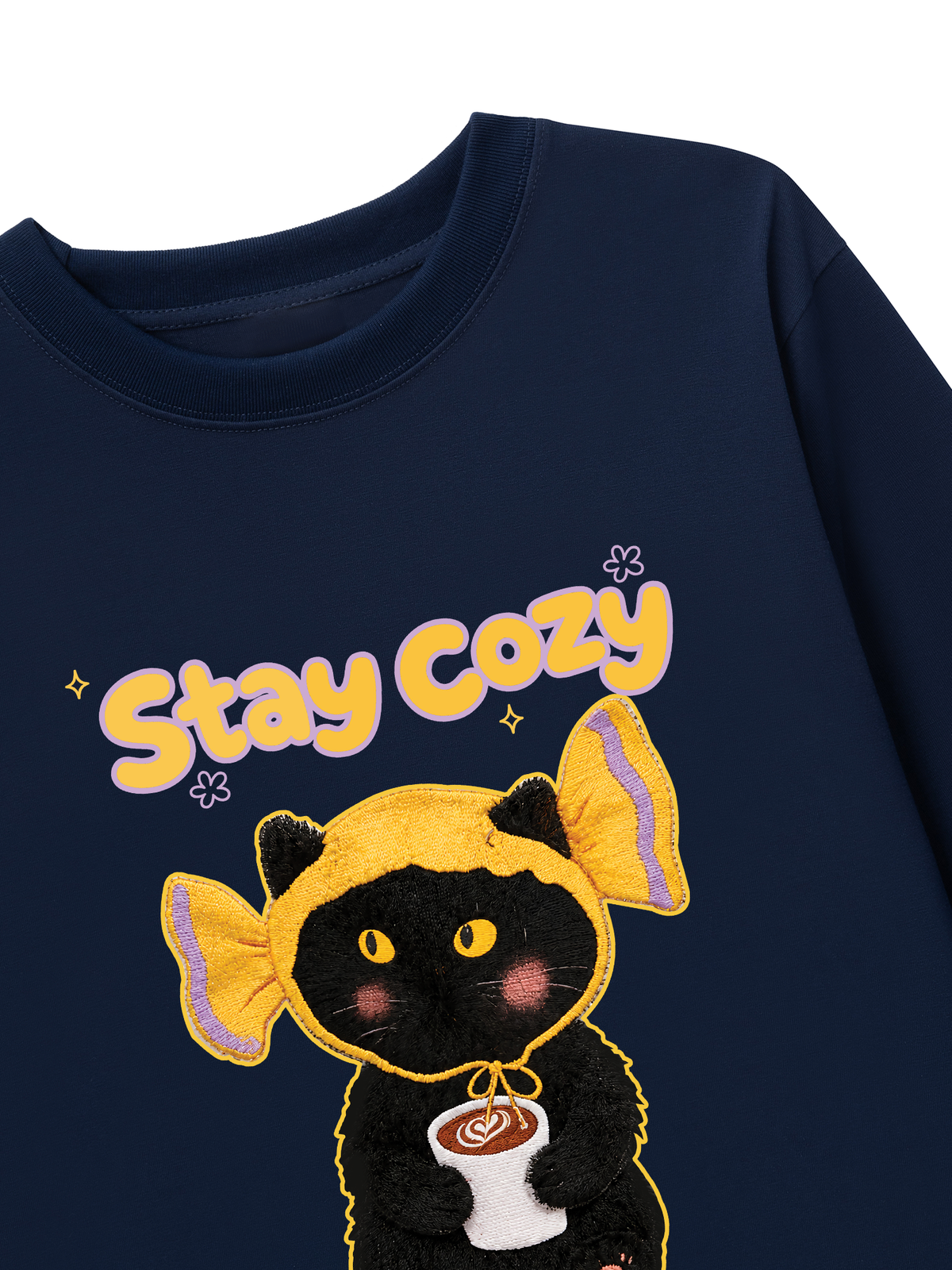 Áo Thun Dài Tay Stay Cozy Candy Cat