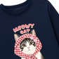 Áo Thun Dài Tay Meowy Cat Pink Plaid