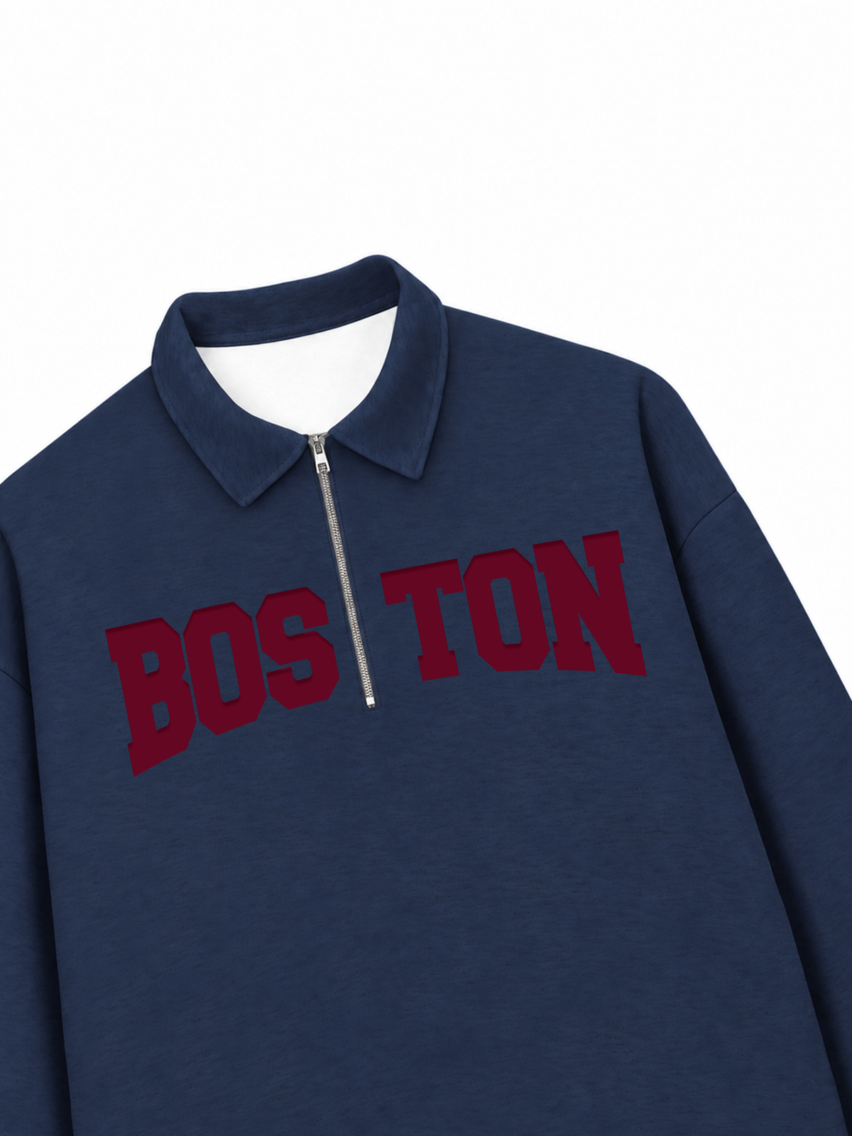 Áo Sweater Polo Nỉ Hai Da Boston Burgundy
