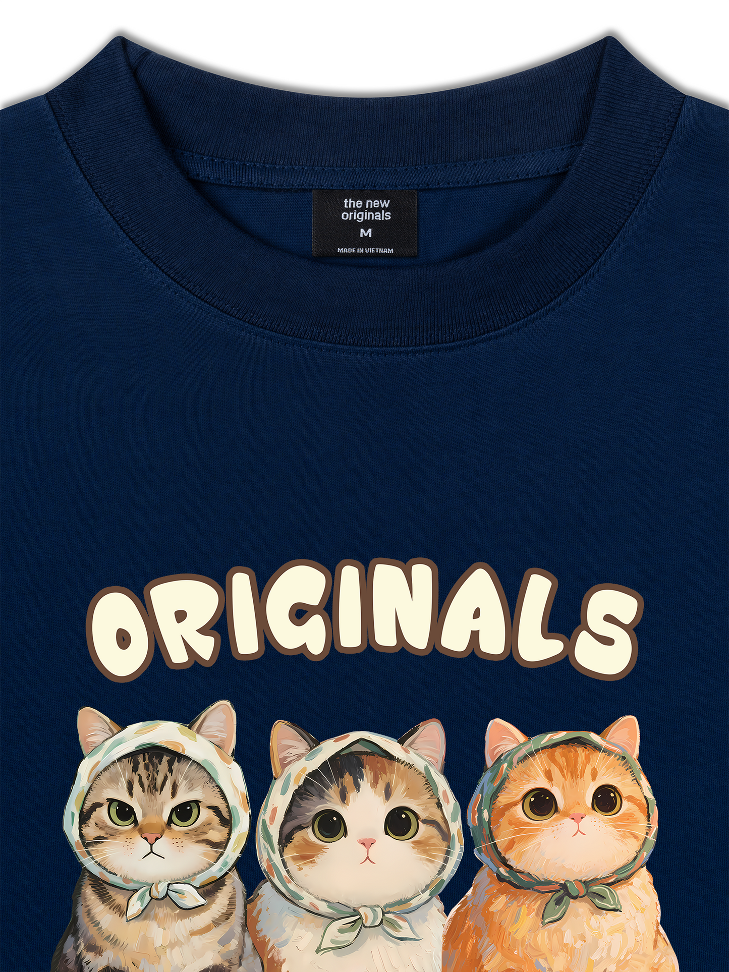 Áo Thun Relaxed Fit Cute Three Cat Vitamin Meow