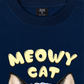 Áo Thun Relaxed Fit Blue Plaid Meowy Cat