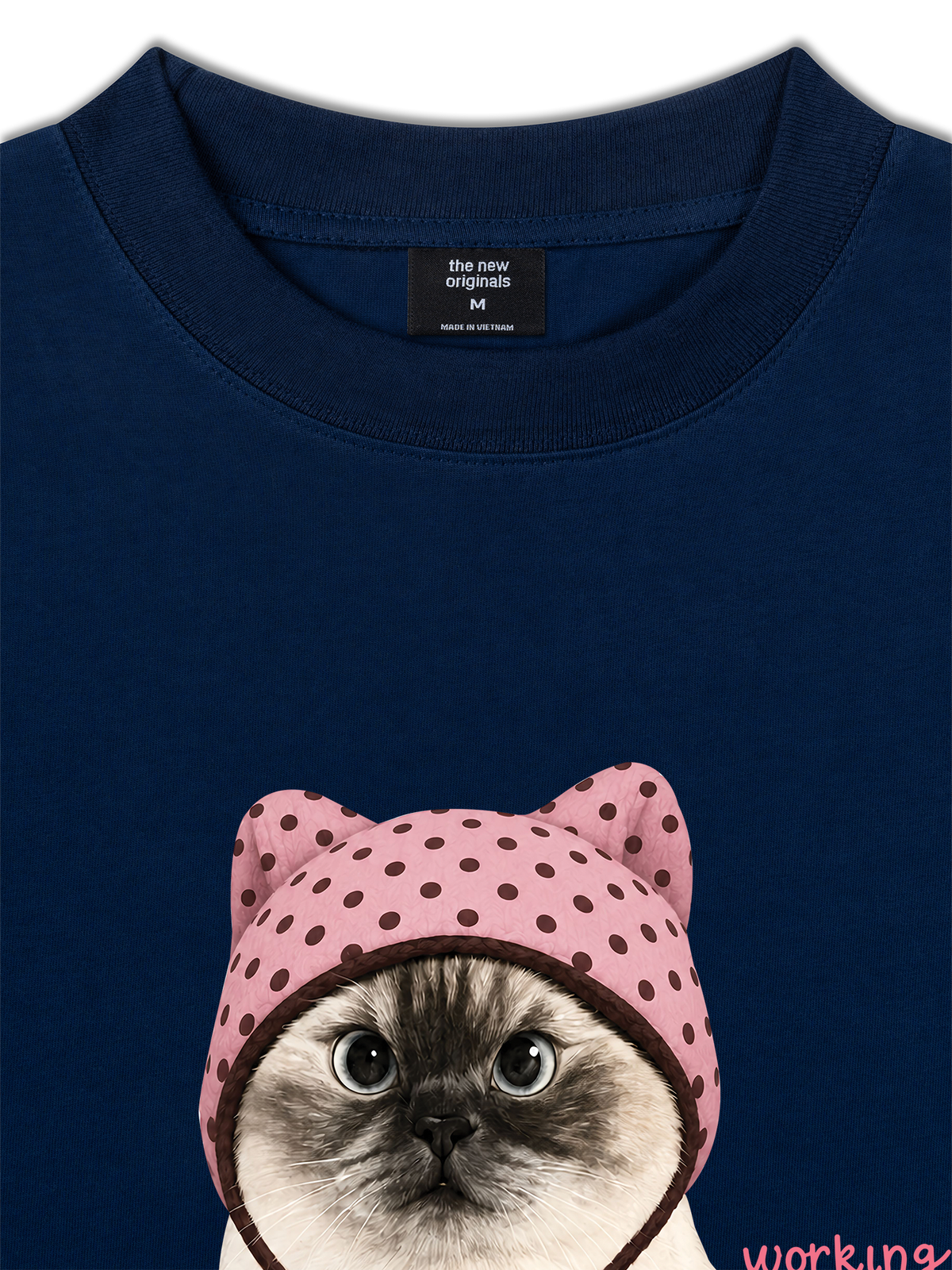 Áo Thun Relaxed Fit Working O'ttreats Pink Meow