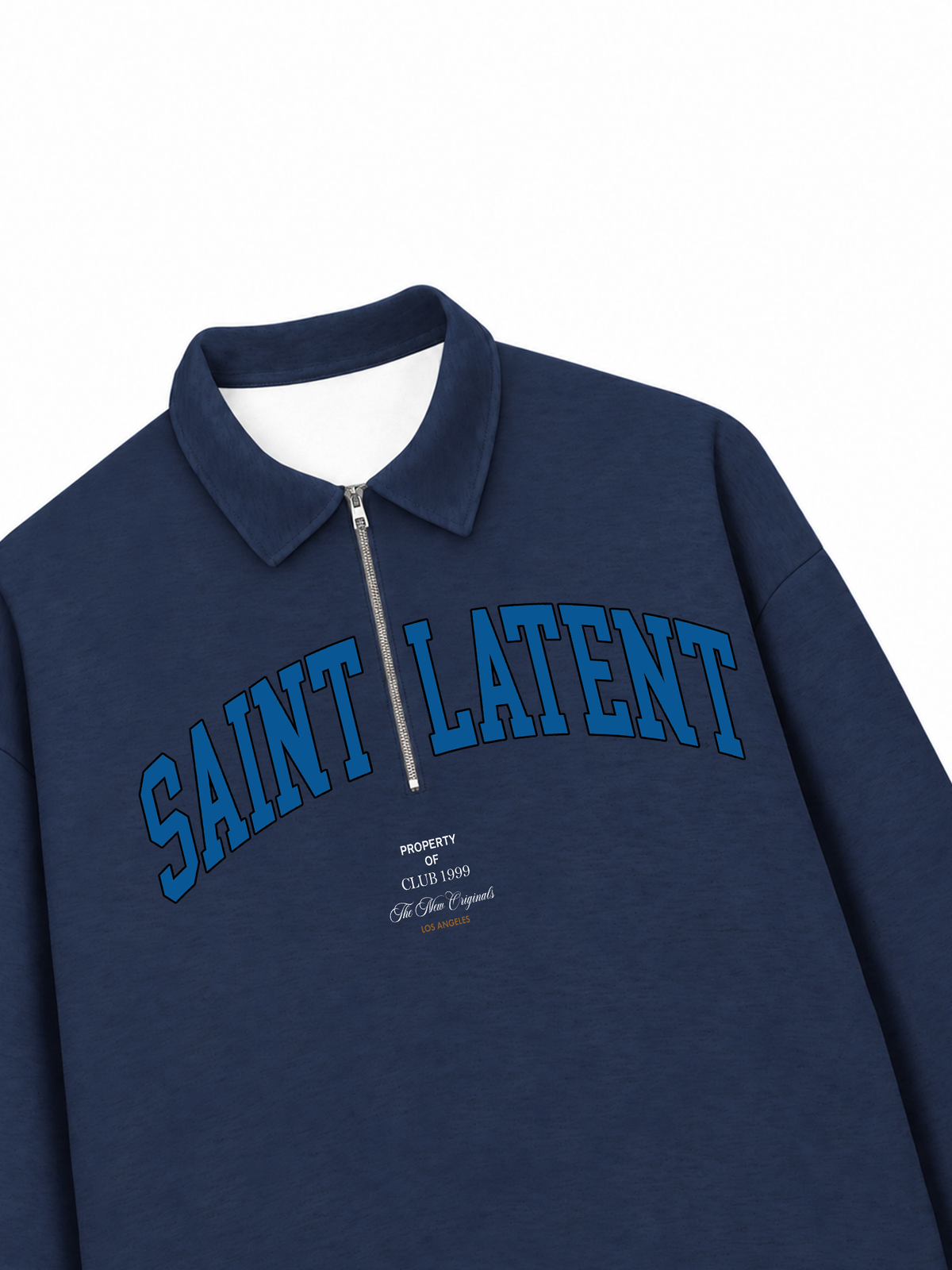 Áo Sweater Polo Nỉ Hai Da  Blue Saint Latent Logo